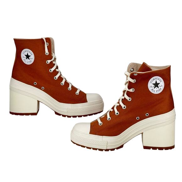 CONVERSE Chuck 70 De Luxe Heeled GR 82 Boot 12.5 NEW Women's Shoes A05253C Brown - Picture 4 of 9